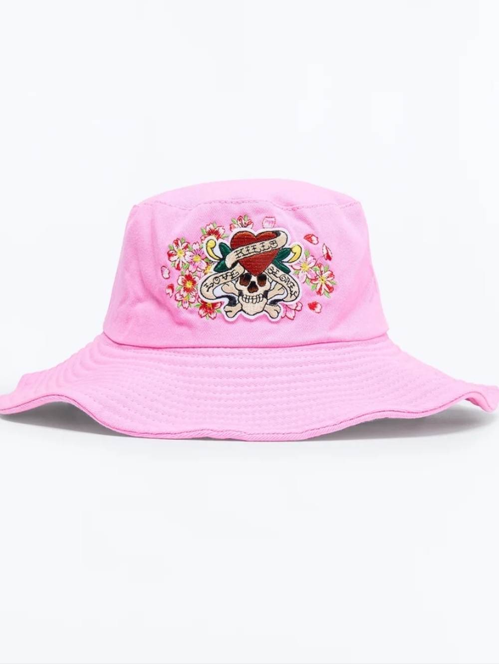 NWT Love Kills Ed Hardy Bucket Hat - Pink/combo